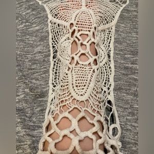 Long Sleeve beach top - sheer comfort knit back with hood